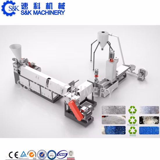 Waste PVC Pipe/PP Bag/Pet Bottle/PE Film Plastic Recycling Machine with Washing and Pelletizer/Extruder/Suqeezer/Granulator for Different Soft or Hard Materials