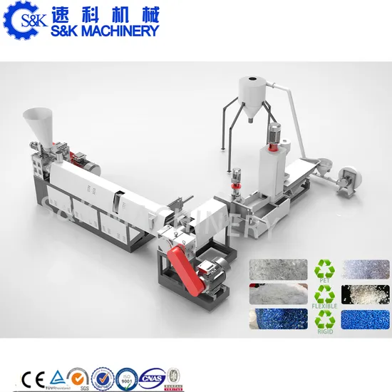 Waste PVC Pipe/PP Bag/Pet Bottle/PE Film Plastic Recycling Machine with Washing and Pelletizer/Extruder/Suqeezer/Granulator for Different Soft or Hard Materials