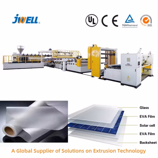 Jwell Plastic Machinery Полая пластина EVA Poe Солнечная упаковка Производитель оптических листов и поставщик экструзионного оборудования для производства картона/пленки/труб/профилей/переработки